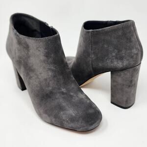 Via Spiga Silvie Grey Suede Covered Block Heel Booties with inside Zip. EUC 7.5M